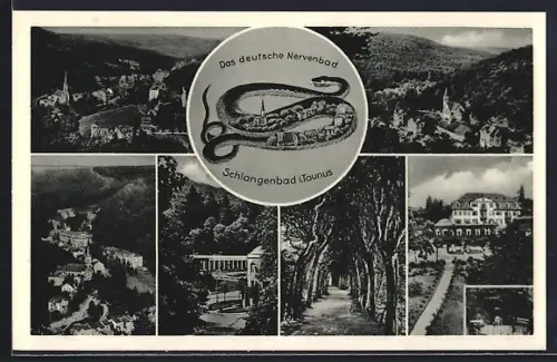 AK Schlangenbad i. Taunus, Das deutsche Nervenbad, Kurhaus, Parkanlagen