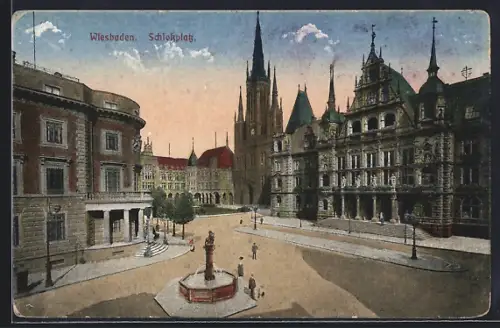 AK Wiesbaden, Schlossplatz