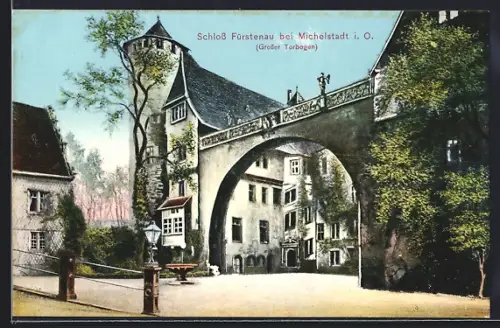 AK Michelstadt i. O., Schloss Fürstenau, Grosser Torbogen