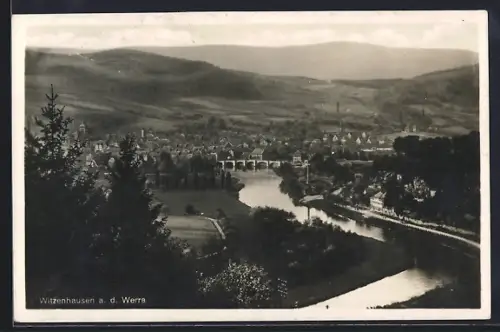AK Witzenhausen a. d. Werra, Fluss mit Brücke