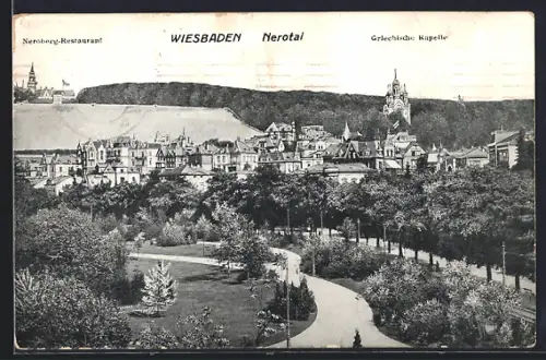 AK Wiesbaden, Neroberg-Restaurant, Griechische Kapelle