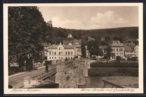 AK Hann.-Münden, Werra-Brücke mit Questenberg