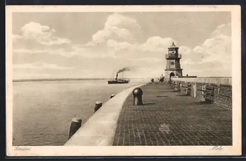 AK Emden, Mole mit Leuchtturm