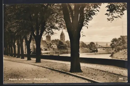AK Hameln a. d. Weser, Weserpartie