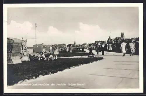 AK Cuxhaven-Döse, Am Seedeich, Grüner Strand