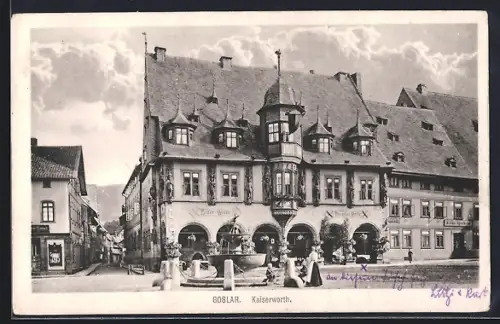 AK Goslar, der Brunnen am Kaiserworth