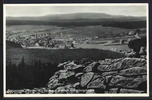 AK Braunlage /Oberharz, Blick v. d. grossen Wurmbergklippe