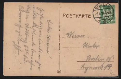 AK Goslar, Marktplatz mit Marktbecken