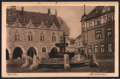 AK Goslar, Teilansicht mit Marktbecken