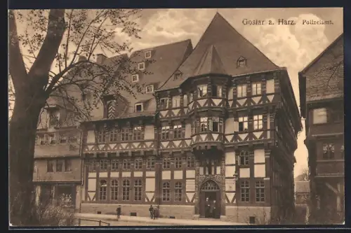 AK Goslar a. Harz, Strassenpartie am Polizeiamt