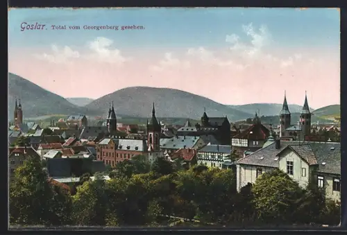 AK Goslar, Blick in die Stadt vom Georgenberg