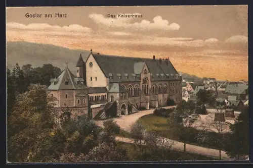 AK Goslar a. Harz, Das Kaiserhaus mit Gartenanlage
