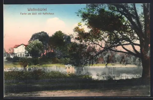 AK Wolfenbüttel, Partie am Wall mit Kaffeehaus