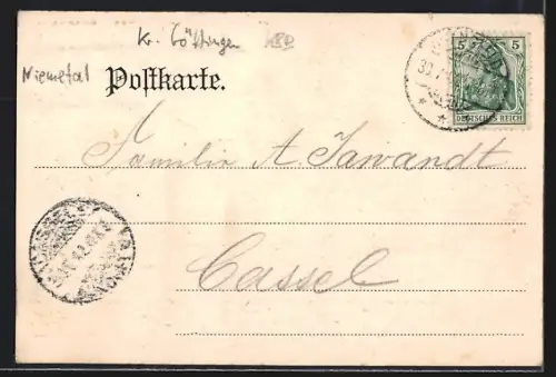 AK Lewenhagen bei Dransfeld, Blick von der hohen Warte ins Niemetal bei Lewenhagen