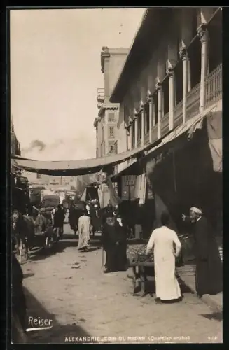 AK Alexandrie, Coin du Midan (Quartier arabe)