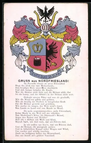 AK Wappen und Lied aus Nordfriesland