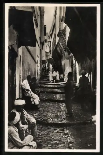 AK Algier, Strassenpartie im Araberviertel