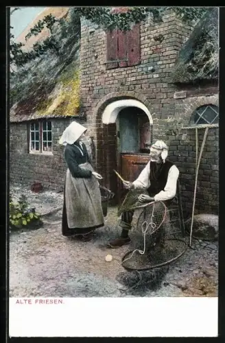 AK Alte Friesen in Trachten