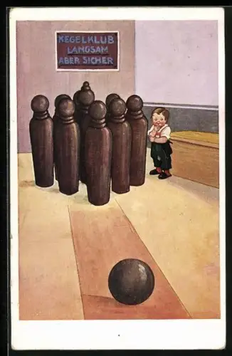 AK Langsam aber sicher, Kleiner Junge im Kegelklub