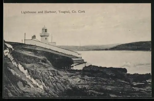 AK Youghal /Co. Cork, Lighthouse and Harbour