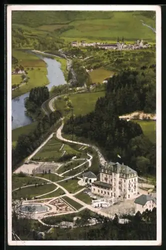 AK Echternach, Vue Panoramique sur l`Hotel Bel Air Vallée de la Sure et de la ville d`Echternach