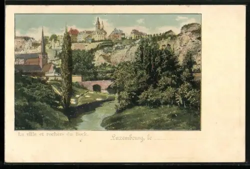 AK Luxembourg, La ville et rochers du Bock