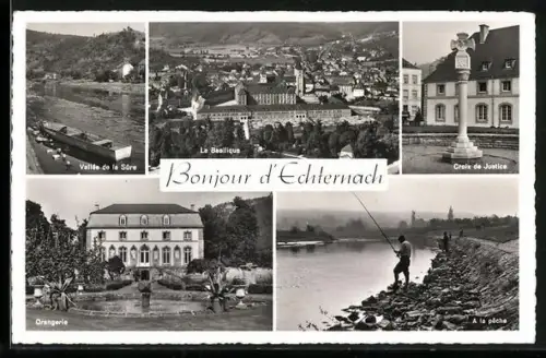 AK Echternach, Vallée de la Sure, La Basilique, Croix de Justice