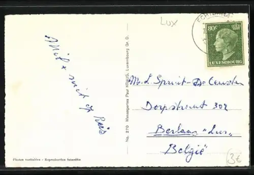 AK Echternach, Vallée de la Sure, La Basilique, Croix de Justice