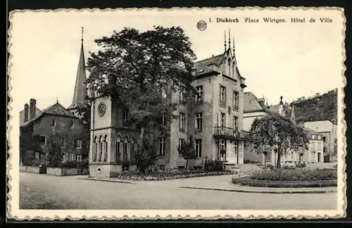 AK Diekirch, Place Wirtgen, Hôtel de Ville