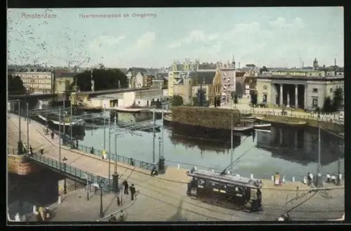 AK Amsterdam, Haarlemmerpoort en Omgeving, Strassenbahn