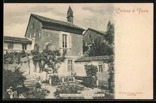 AK Certosa di Pavia, Chiostro grande, Veduta di una delle celle