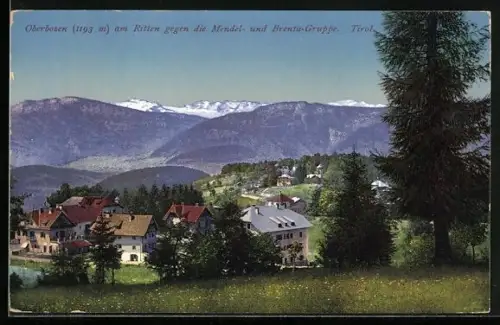 AK Oberbozen am Ritten, Teilansicht gegen Mendel- und Brenta-Gruppe