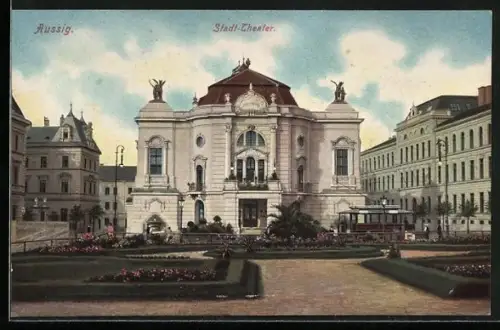 AK Aussig / Usti, Stadt-Theater