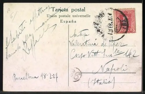 AK Barcelona, Arco del Triunfo, Strassenbahn