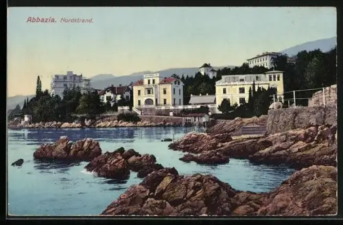 AK Abbazia, Nordstrand mit Hotelanlagen