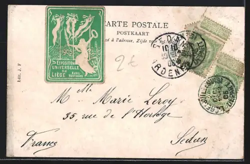 AK Liège, Exposition universelle 1905, Le Pont de Fragnée et les Arènes, Ausstellung