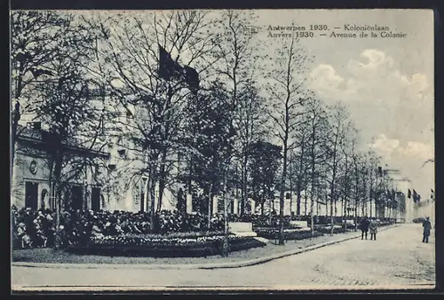 AK Antwerpen, Wereldtentoonstelling 1930, Kolonienlaan, Ausstellung