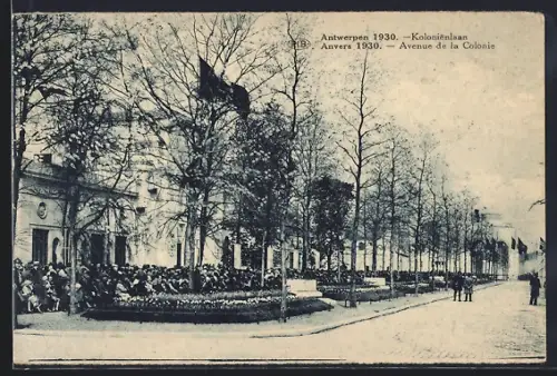 AK Antwerpen, Wereldtentoonstelling 1930, Kolonienlaan, Ausstellung