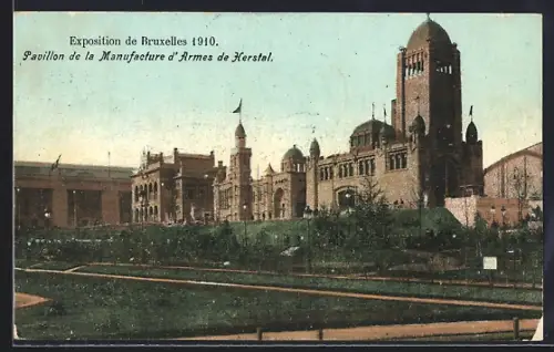 AK Bruxelles, Exposition 1910, Pavillon de la Manufacture d`Armes de Herstal