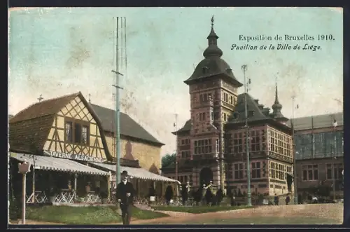 AK Bruxelles, Exposition 1910, Pavillon de la Ville de Liège