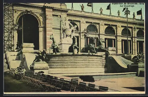 AK Bruxelles, Exposition de Bruxelles 1910, le quadrige
