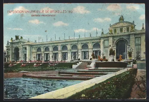 AK Bruxelles, Exposition Universelle 1910, Entrée Principale