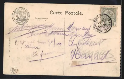 AK Bruxelles, Exposition Universelle 1910, Section Allemande, Ausstellung