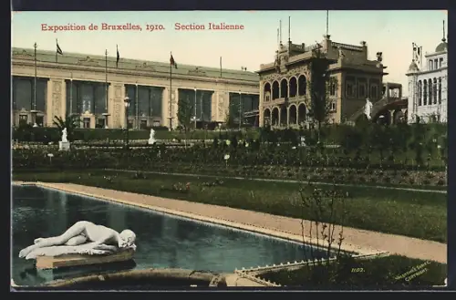 AK Bruxelles, Exposition Universelle 1910, Section Italienne, Ausstellung