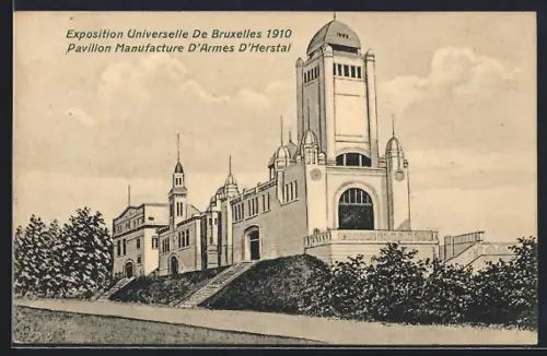 Künstler-AK Bruxelles, Exposition Universelle 1910, Pavillon Manufacture d`Armes D`Herstal