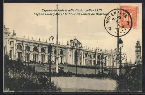 AK Bruxelles, Exposition Universelle 1910, Facade Principale et la Cour de Palais de Bruxelles