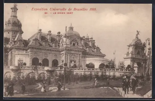 AK Bruxelles, Exposition de Bruxelles 1910, le chien vert