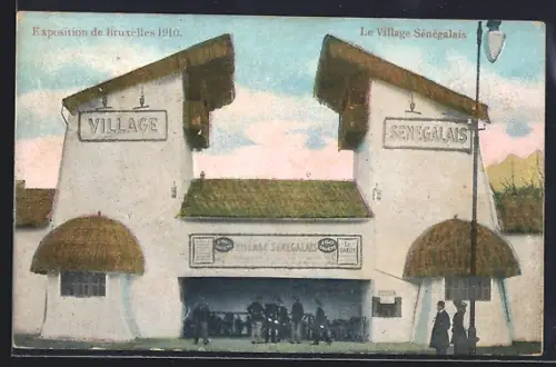 AK Bruxelles, Exposition 1910, Le Village Sénégalais