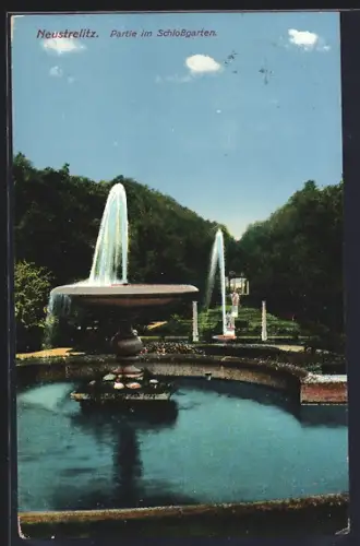 AK Neustrelitz, Partie im Schlossgarten