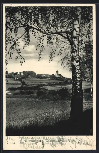 AK Nikolausberg, Gasthaus Vollbrecht, Ortsansicht